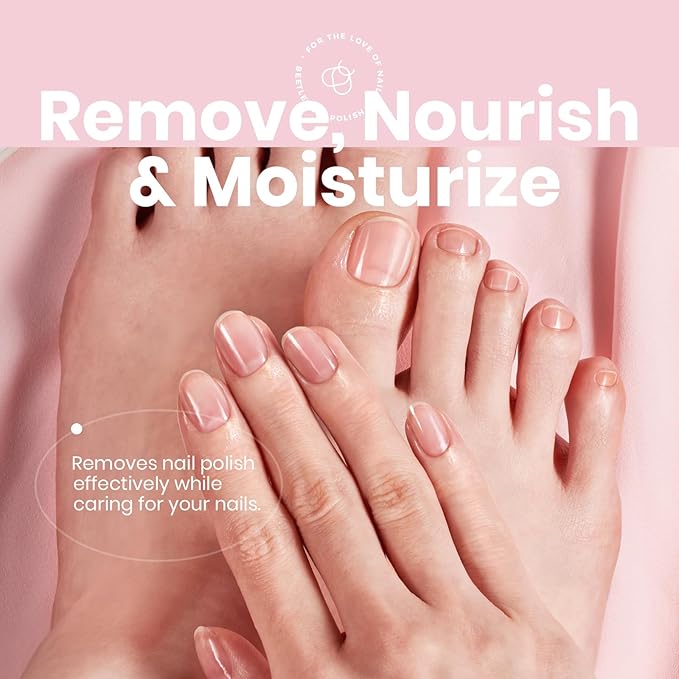 Beetles Nail Polish Remover Pads - 100 Count Nail Wipes 2-in-1 Prep & Lacquer Remover Nail Scrubbers Travel-Friendly Fingernail Polish Remover with vitamin E