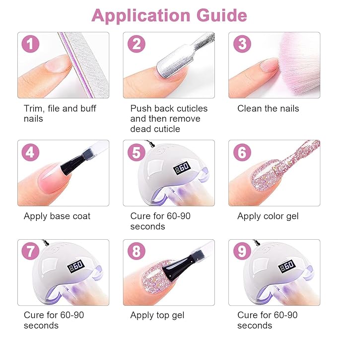 RARJSM Reflective Glitter Gel Polish Purple Pink Sparkle Diamond Gel Polish Sparkling Glitter Iridescent Shimmer Polish Holographic Gelpolish Soak off Nail Art Manicure for Salon DIY at Home