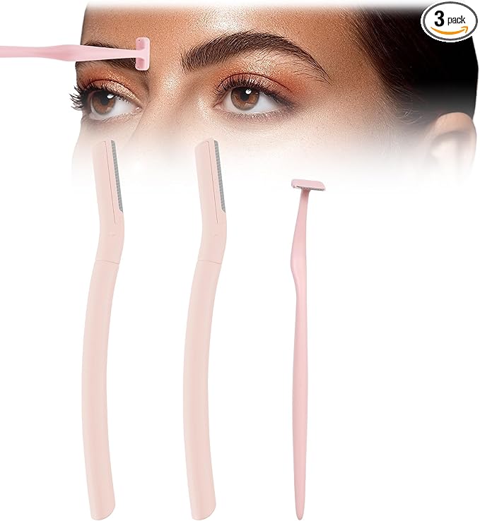 Eyebrow Razors w/Dermaplane Razors Set - Japanese Quality Blades - Small Face Razors for Peach Fuzz and Fine Hair, Disposable Razors for Men Multipurpose Exfoliating Dermaplaning Tools for Men