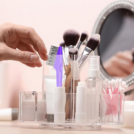 Yaomiao 2 Pcs Hair Brush Cleaner Tool 2-in-1, Pink and Purple Hairbrush Cleaner for Removing Hair Dust, Mini Comb for Removing Dirt, Home Salon Use