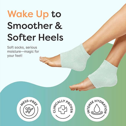 ZenToes Moisturizing Socks for Cracked Heel Treatment, Vitamin E, Olive Oil and Jojoba Oil Infused Heel Socks, Galentines Day Gifts, Self Care Gifts for Women (Fuzzy Mint Green, Regular)