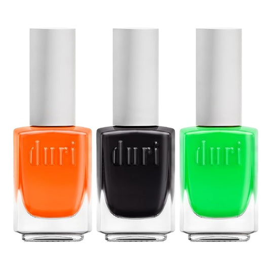 duri Trio Neon Nail Polish Set - Trick-Or-Treat Yo'Self, Matte Finish, Quick Drying, 0.45 Fl Oz each