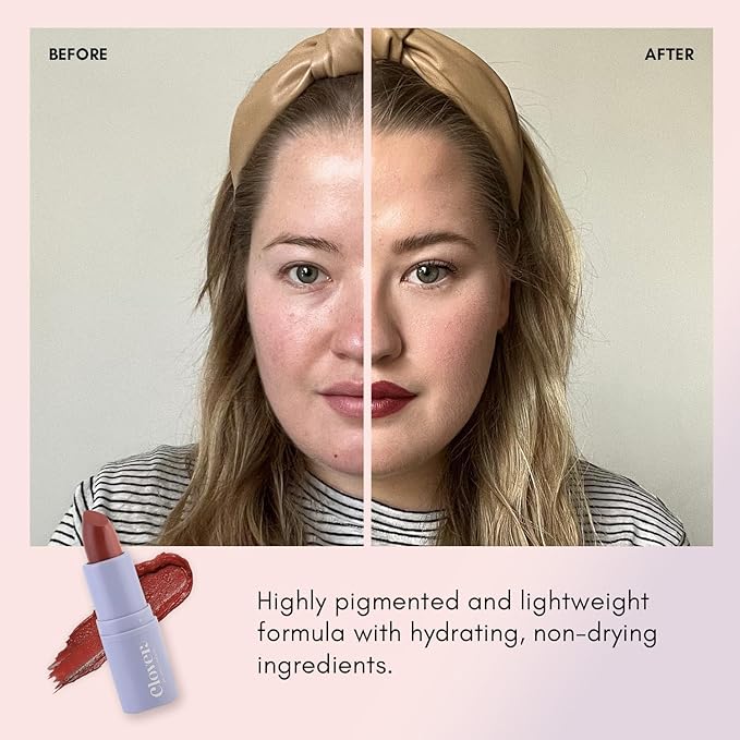 Clover Comfy Matte Lipstick | Non Drying Lipstick, Moisturizing And Lightweight, High Pigmented Lipstick | Cruelty-Free & Vegan Lip Makeup | Shade - Petal