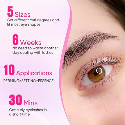 PERMANIA Lash Lift Kit, Lash Perm Kit, Fast Eyelash Lifting 5 Minutes DIY at Home with Strong Glue Disposable Sachet Lash Lifting Kit Last 6 Weeks (30pcs）