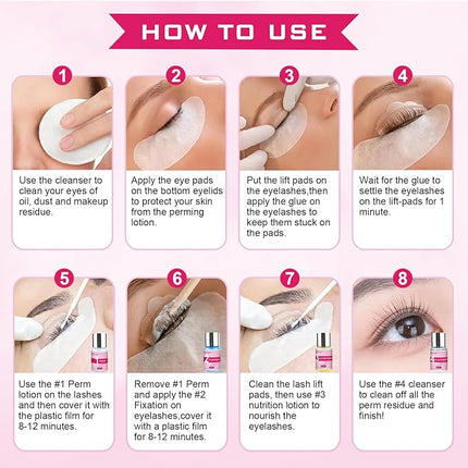 Lash Lift Kit, Eyelash Perm Kit, Professional At Home Eyelash Lift Kit with Upgraded Glue, DIY Lash Perm Set Easy for Beginner, Lasting Curling Perming Lash Extension Set Suitable For Salon & Home