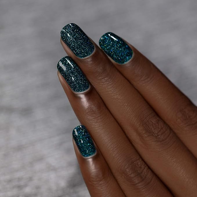 ILNP Cheers - Creamy Forest Blue-Green Holographic Nail Polish, Chip Resistant, 7-Free, Non-Toxic, Vegan, Cruelty Free, 12ml