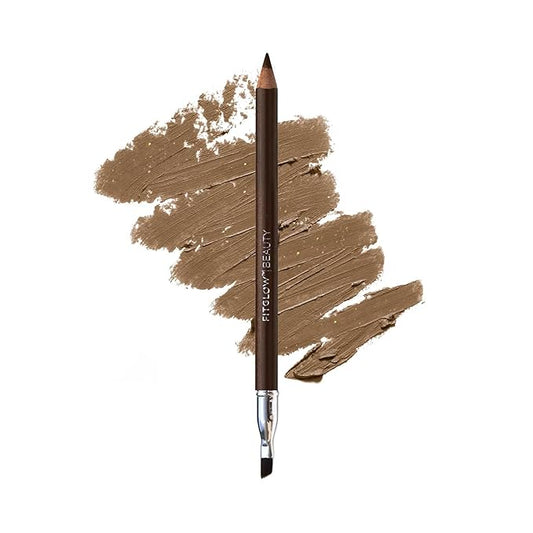 FITGLOW Beauty Vegan Eyeliner Pencil | Long-Lasting Eye Liner with Blending Brush | Smudge-Proof Eyeliner | Sensitive Eye Makeup | Natural, Clean & Cruelty-Free Eye Pencil | Bronze, 1.1g