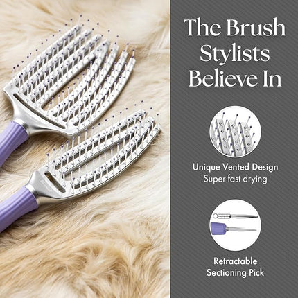 Olivia Garden Finger Brush Scalp-Hugging & Vented Paddle Hair Brush FB-SM (Small)