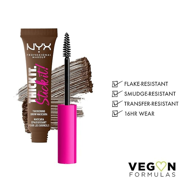 NYX PROFESSIONAL MAKEUP Thick It Stick It Thickening Brow Mascara, Eyebrow Gel - Brunette