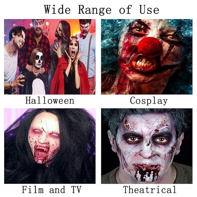 Mysense Scar Wax Kit SFX Make Up Special Effects Fake Molding Wound Skin Wax Body Paint Halloween Set Fake Nose Stage Zombie Cosplay Costume SFX Makeup with Spatula,1.4Oz(40g)