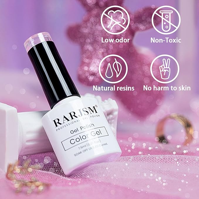 RARJSM Diamond Gel Nail Polish,Dark Purple Reflective Glitter Gelpolish,Sparkle Shiny Gel Nail Polish for Home Design Glitter Nail Art U V L E D Curing Reqired 7.5ml