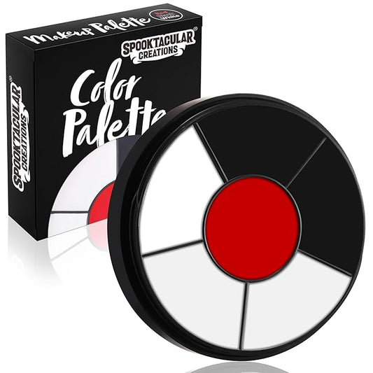 Spooktacular Creations Halloween Makeup Palette 3 Colors, Face Body Paint Makeup Wheel Waterproof Zombie Skeleton Cosplay Face Painting for Adult and Kids (0.35 Oz,White Black Red )