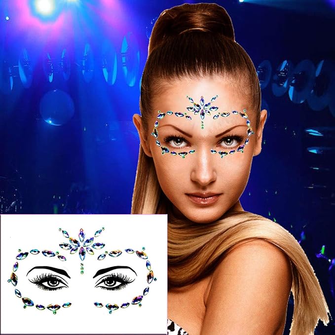 6Sets Festival Face Jewels stickers Body jewels stickers Glitter Rave Face Gems Rhinestones – Eye Body Gems | Rhinestone Stickers | Body Glitter Festival Rave & Party Accessories colorful