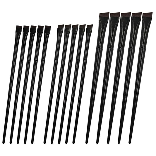 15 Pcs Eye-liner Brush Set, 3 Styles Fine Angled Eye Liner Brushes, Eyebrow Concealer Brush, Ultra Thin Slanted Flat Angled Precision Eyebrow Makeup Brush for Beauty Cosmetic Tool, Black