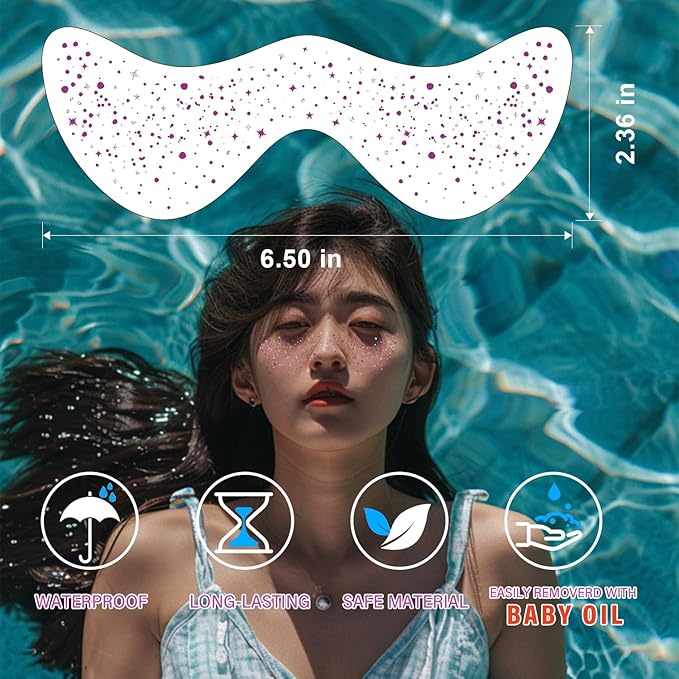 10 Pcs Purple and Silver Dual-tone Glitter Freckles, Halloween Glitter Freckle Face Tattoos, Waterproof Face Sparkle Temporary Tattoos, Long-lasting 48h Halloween Makeup for Women and Kids