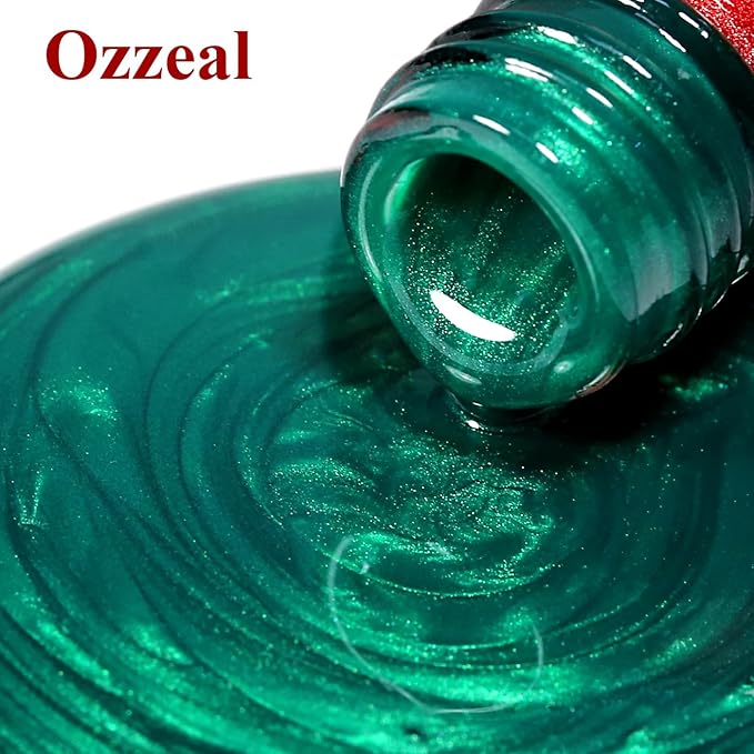 Pearl Gel Nail Polish,Dark Green Glitter Gel Nail Polish Sparkle Shimmer Gel Glitter Nail Polish Fall Winter Soak off LED UV Gel Nail Polish for Art DIY Manicure 15ML