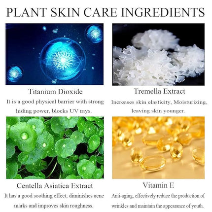 Air Cushion CC Cream Mushroom Head Foundation Makeup, BB Cream Face Makeup Foundation Natural Coverage, Moisturizing Matte Concealer, Tattoo cover up, Even Skin Tone for All Skin Types(2 PCS Natural)