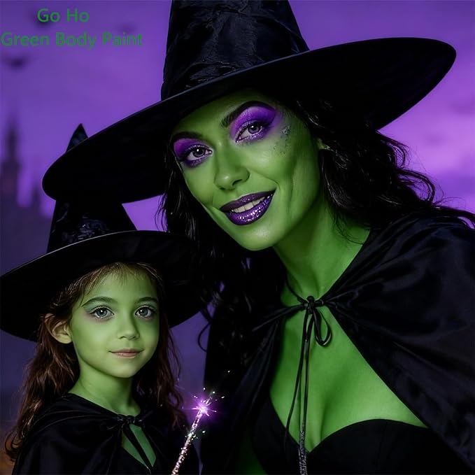 Go Ho Dark Green Face Paint Stick,Water Based Cream Green Body Paint Washable,Highly Pigmented,Smooth and Safe for Skin,Halloween Cosplay SFX Makeup,St Patricks Day Face Paint