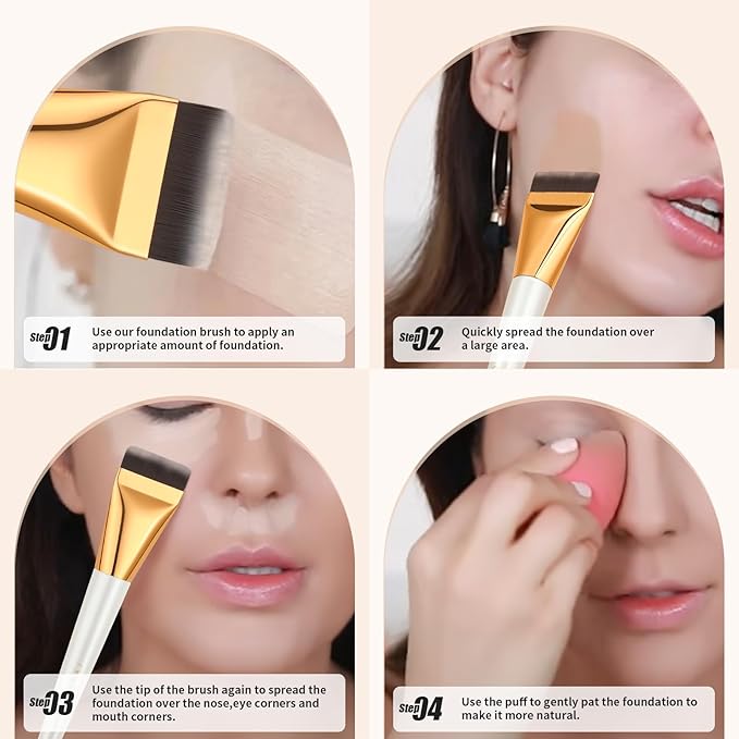 docolor Flat Foundation Brush for Liquid Makeup,Ultra Thin Liquid Foundation Brushes Premium Makeup Face Brush for Blending, Cream, Thin Foundation Brush Makeup Tool Face Foundation Flat Brush