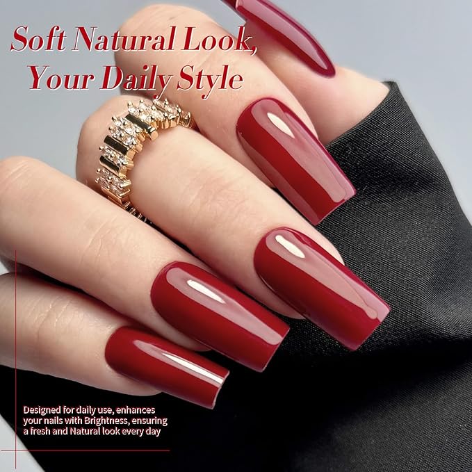 Born Pretty Red Gel Nail Polish Fall Winter 6 Colors Dark Red Burgundy Blood Cherry Wine Red Gel Nail Polish Soak Off Gel Polish Nail Art Design Manicure Salon DIY Home 7ml