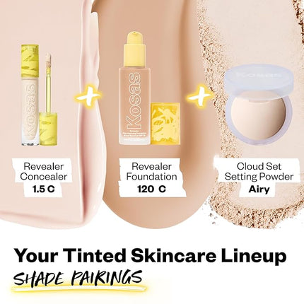 Kosas Revealer Concealer - Medium Coverage Makeup with Hyaluronic Acid, Conceals Dark Circles Under Eyes, Dark Spots and Blemishes + Brightens, Hydrates, Long-Lasting & Vegan, (Tone 1.5 C)