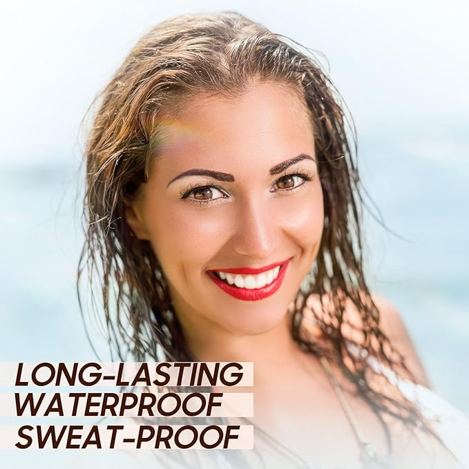 Brow Tattoo Peel Off - Brow Gel Eyebrow Tattoos Waterproof, Eyebrow Gel with Eyebrow Stencils Long-Lasting Makeup, Eye Brow Pencils Create Full Voluminous Brows for Women (Light Brown)