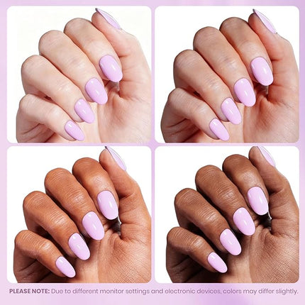 Beetles Purple Gel Nail Polish - Souffle Purple Gel Polish 15ML/0.51Fl Oz, Same Color Same Bottle, Soak Off UV LED Lamp Pastel Nail Art, Long-Lasting Manicure Salon DIY Home Spring Nails