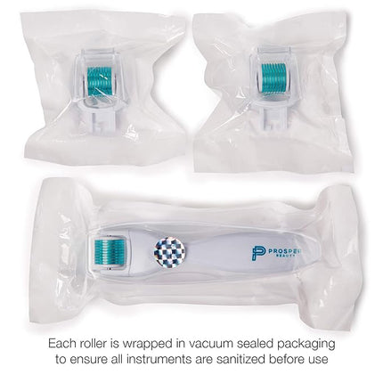 Derma Roller Microneedle 6 Piece Kit [DERMAROLL by Prosper Beauty] Face Roller with 4 Replaceable Heads Exfoliation Microdermabrasion Micro Derma Skin Care Tool Dermaplaning Microneedling