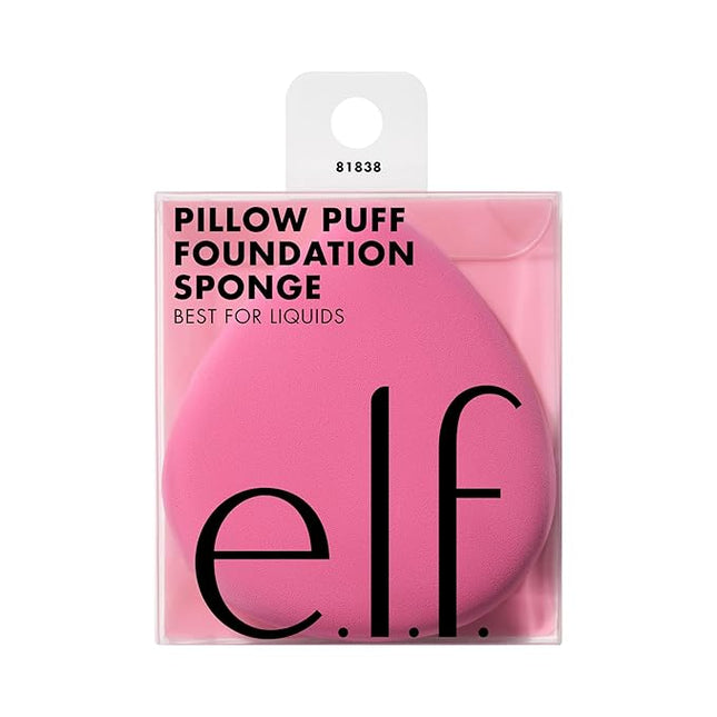 e.l.f. Pillow Puff Foundation Sponge, Bouncy, Ultra-Soft Foam Makeup Sponge For Liquid Foundation, Creates An Airbrushed Finish, Vegan & Cruelty-Free