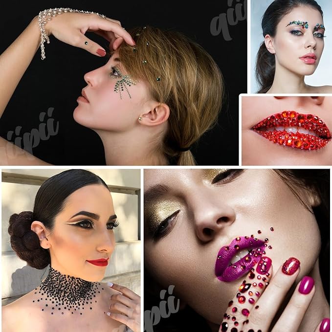 28 Types Yellow Jelly Resin Rhinestones w B7000 Jewelry Glue for Bedazzling Crafting 3mm-6mm Flatback Colorful Orange Stones Gems Diamonds for Face Eyes Makeup DIY Crafts Tumblers Bottles Shoes