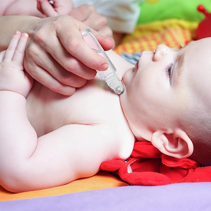 Sumind 150 Pcs Essential Oil Roller Bottles 10 ml Glass Empty Roll on Bottles with Stainless Steel Balls Leak Proof with 5 Funnel for Travel Essential Oil(Clear, Wood)