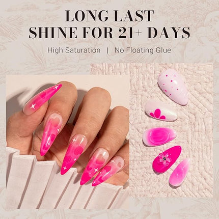 MelodySusie Neon Pink Gel Nail Polish,0.5fl oz Bright Pink Nails Soak Off UV LED Hot Pink Gel Polish Gift for Women Nail Art Manicure Salon DIY Nail Design Decoration at Home-027