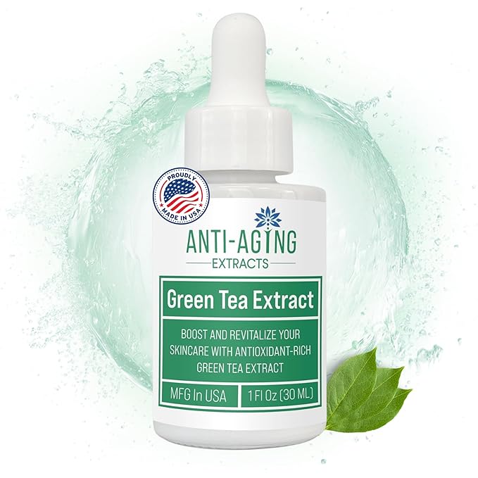 Green Tea Extract for Skin – Alcohol-Free, Cold-Processed Antioxidant Serum with USDA Organic Leaves – Cosmetic Grade for Face and DIY Skincare Formulations - 1 fl oz