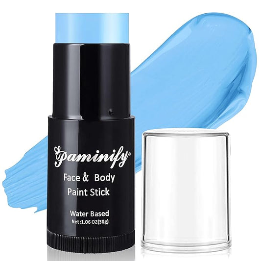 Light Blue Face Paint Stick,Water-Based Blue Body Paint Stick,Washable Baby Blue Halloween Face Painting for Sally,Avatar,Corpse Bride Costume,Professional SFX Makeup for Cosplay,1.06OZ