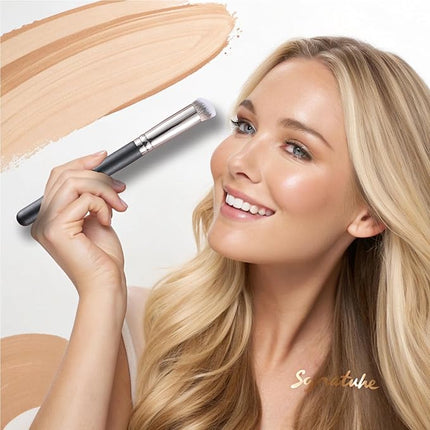 ENERGY Concealer Brush Under Eye Mini Angled Flat Top Kabuki Nose Contour Brush for Concealing Blending Setting Buffing with Powder Liquid Cream Cosmetic Pro Small Makeup Foundation brushes 270