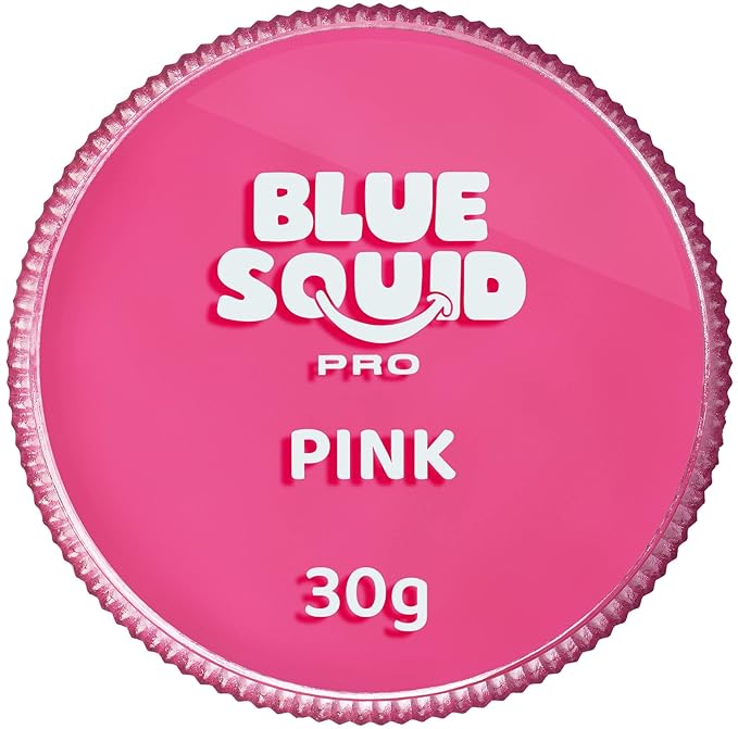 Blue Squid Face Paint Water Based Single Cake Professional Face Paint & Body Paint - Water Activated, Kids Adults Face Painting for Costume, Halloween Makeup, Cosplay - Classic Pink Face Paint 30g