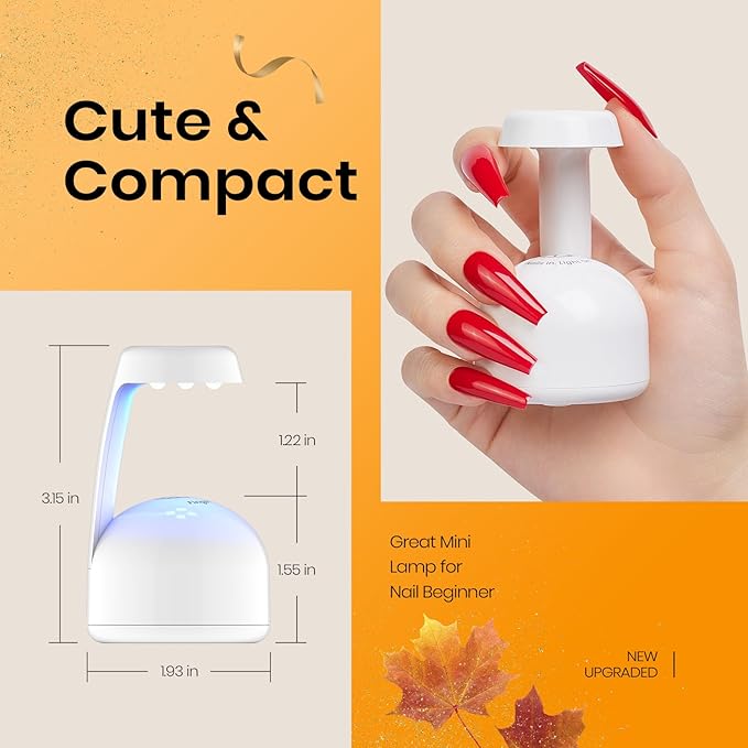 Beetles Mini Uv Light for Gel Nails Flash Curing Innovative with Smart Sensor for Easy and Fast Extension System, Portable Manicure Uv Led Light for Gel Nail Polish Diy