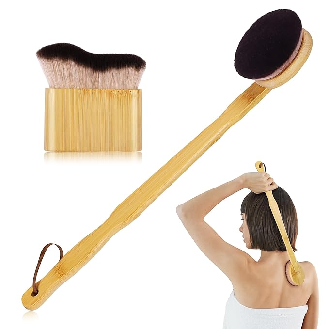 Self Tanner Brush Body Self Tanning Brush for Self Tan Makeup Brush Kabuki Self Tanner Back Applicator Brushes Face Self Tanning Blending Brushes Leg Makeup Brush for Self Tanner Applicator Set 2
