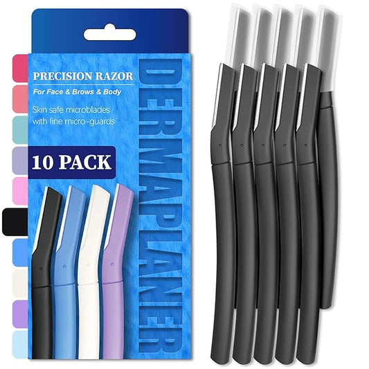 Precision Dermaplane Razor, Face Razors for Women and Men, Eyebrow Razor, Dermaplaning Tool, Peach Fuzz Remover, Skin-friendly Microblades with Protective Cap