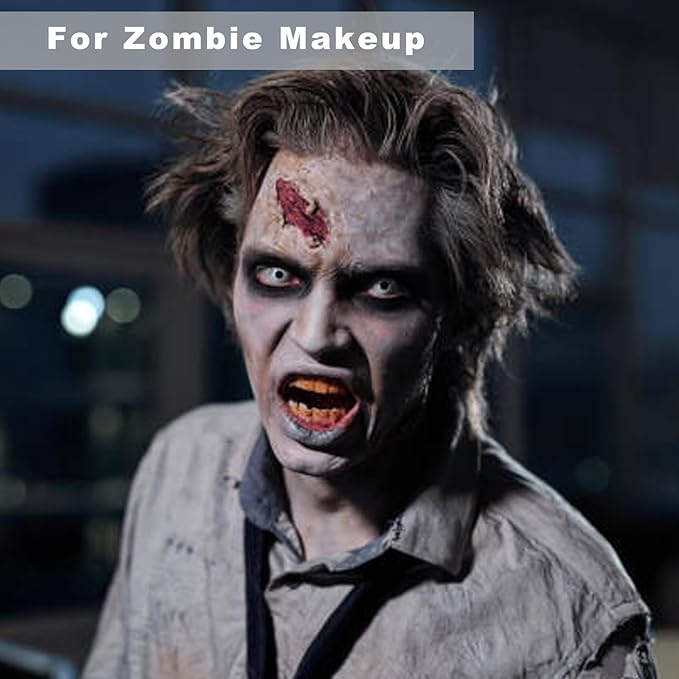 MEICOLY 3PCS Black White Light Grey Face Body Paint Stick,Halloween Zombie Skeleton Makeup Face Paint,Clown White Makeup SFX Cosplay for Adults and Kids,Eye Black Stick for Baseball & Softball