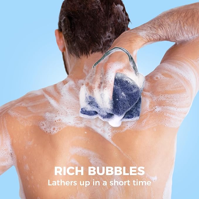 ZOMCHI Exfoliating Wash Cloths for Face and Body, Dual Sided Scrub Bath Cloth, Shower Wash Cloth for Men and Women, 2 Count (Rough and Gentle)