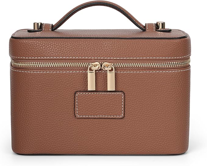 Makeup Bag Vanity Case for Women Leather Cosmetic Bag Travel Toiletry Bags Portable Makeup Organizer Case