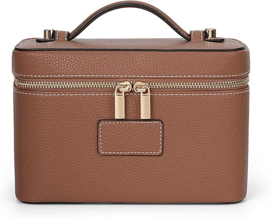 Makeup Bag Vanity Case for Women Leather Cosmetic Bag Travel Toiletry Bags Portable Makeup Organizer Case