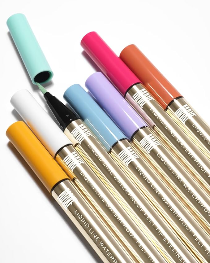 MAKE Beauty Liquid Line Waterproof Liquid Eyeliner Pen. Smudge-Proof Felt Tip for Precise Application of Lines, Wings, and Graphics. Long Lasting Eye Liner - Shade, Sundown