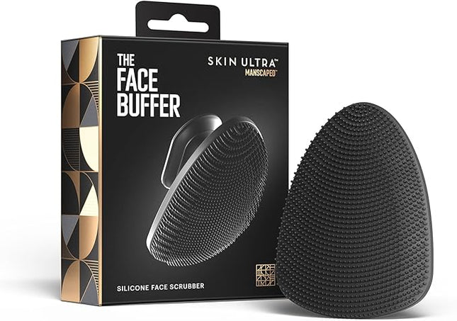 MANSCAPED® The Face Buffer - Men's Silicone Face Scrubber for Nourishing, Deep Cleaning & Exfoliating Your Skin, No-Slip Suction Cup Handle, Gentle Face Massage, 1-Pack