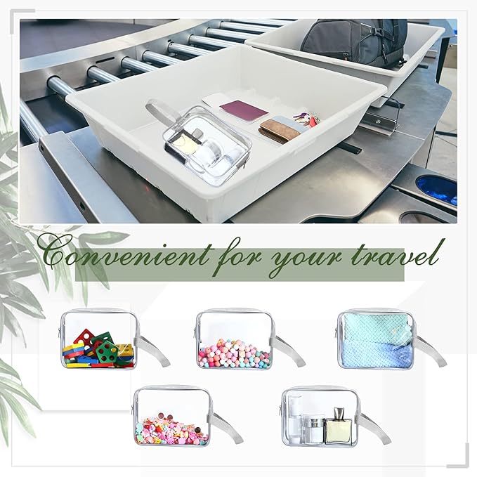 Silkfly Clear Toiletry Bag PVC Travel Cosmetic Bag with Handle Strap Makeup Pouch with Zipper Summer Vacation Salon Graduation Gift End of the Year Gifts(Gray,24 Pack)