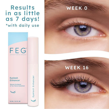 FEG Eyelash Rapid Eye Lash Growth Serum | For Lash and Brow | Creates Longer & Darker Eyelashes | Eyelash Enhancing Serum to Help Lengthen, Thicken and Darken Your Eyelashes | Single Pack