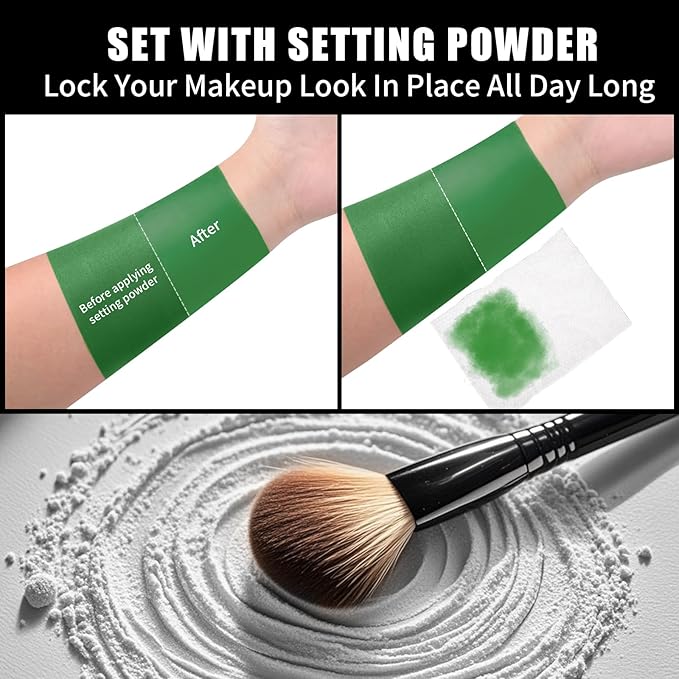 Witch Green Face Body Paint Stick, St. Patrick's Day Face Paint Makeup Accessories, Full-Coverage Hypoallergenic Camo Hulk Hunting FacePaint, Halloween SFX Cosplay Costume Party Green Makeup