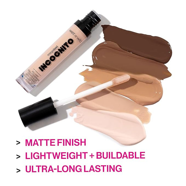wet n wild Mega Last Incognito All-Day Full Coverage Liquid Matte Concealer Deep Sand, (1114055) (Pack of 2)