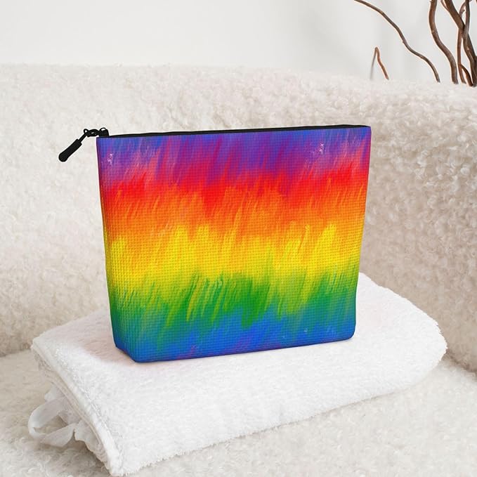 MOLAIGIN Rainbow Pride Gay Lbgt Cosmetic Bag For Women, Travel Makeup Bag, Toiletry Zipper Bag, Large Capacity Aesthetic Cases